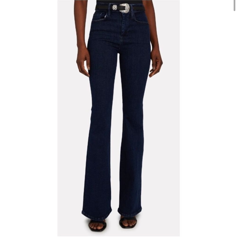 Frame Le high flare dark denim flare jeans